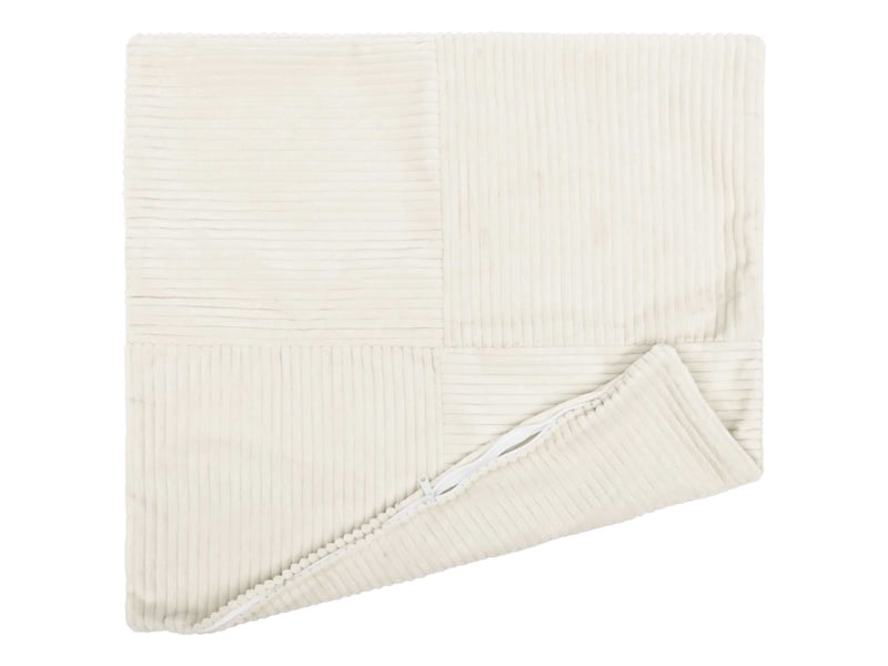 Lot de 6 housses de coussin almelo crème 70 x 70 cm velours côtelé cf49573 - Conforama C