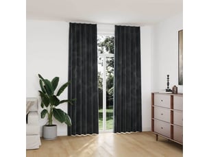 Lot de 2 rideaux occultants, rideaux black-out et crochet velours anthracite 140x245cm cf44925