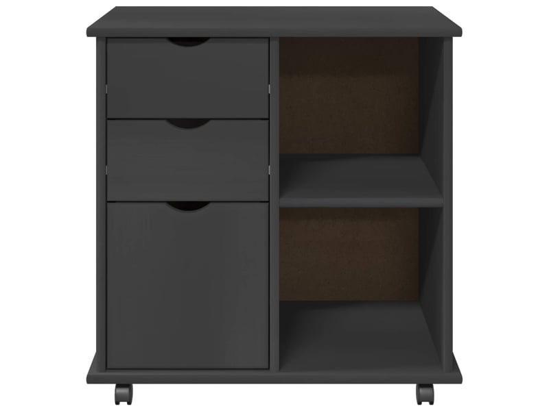  Caisson roulant de bureau 63,5 x 39 x 65,5 cm bois de pin massif gris shl9823  - Conforama E