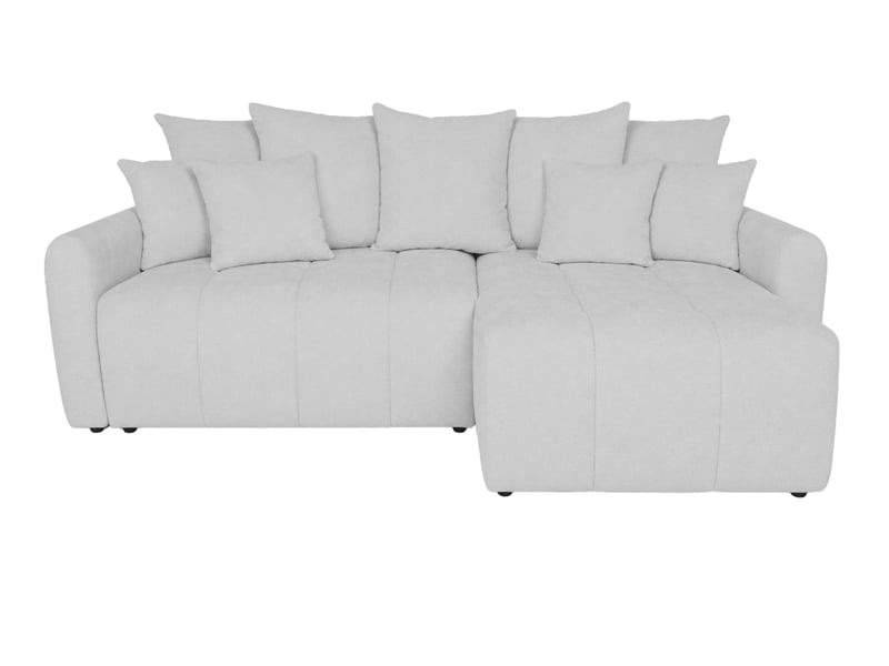 Cassis - canapé d'angle convertible tissu chenille 3 places gris clair  - Conforama A