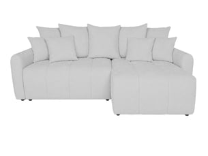 Canapé d'angle réversible convertible CASANOVA  3 places Tissu gris avec coffre de rangement