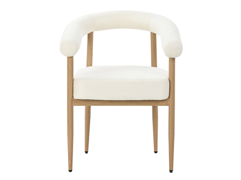  Lot de 6 chaises de salle à manger 48,5x40,5x78 cm – blanc – assise rembourrée, pieds réglables  - Conforama A