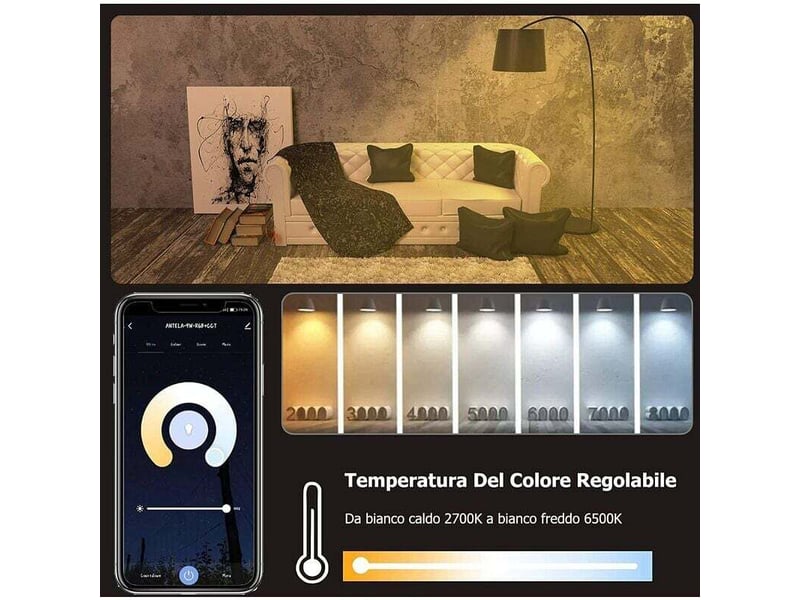  Ampoule led e27 connectée wifi 10w rgb+cct 2000-4000k alexagoogle home 1pcs  - Conforama B