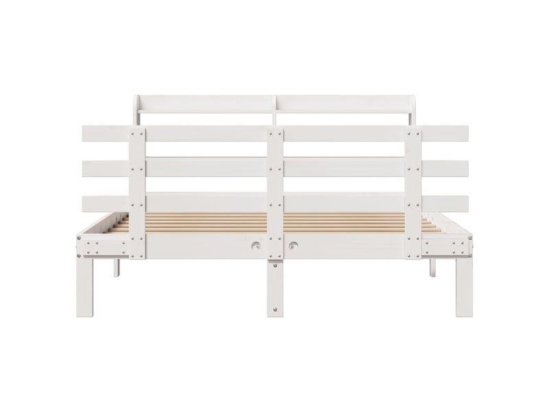 Lit double- lit adulte - cadre de lit avec tête de lit sans matelas blanc 150x200 cm - Conforama C