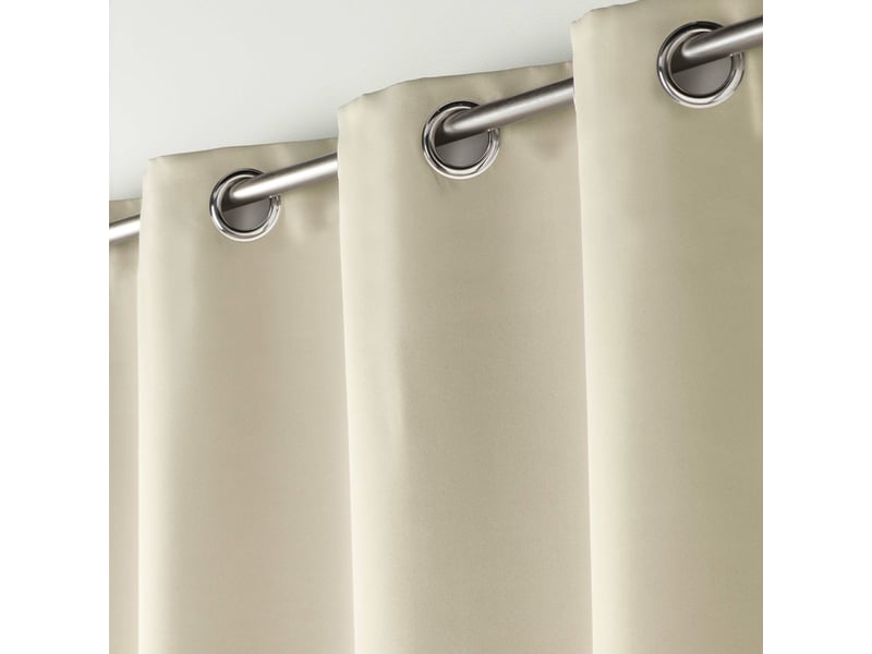 Lot de 2 rideaux à œillets grande hauteur 135 x 280 cm occultants unis occult naturel  - Conforama E