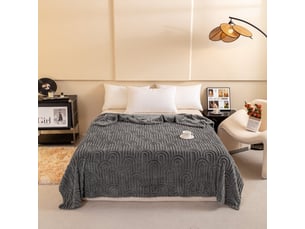 Plaid gris à motifs design 150 x 200 cm kazoo
