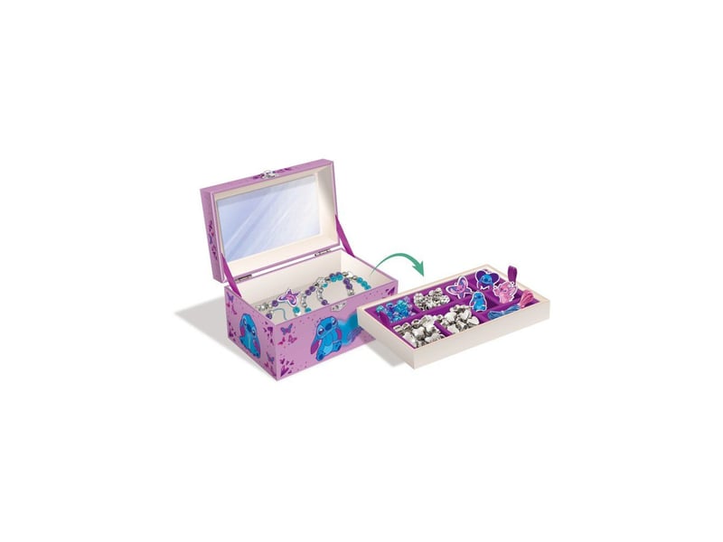  Kit bijoux et breloques pour bracelets et colliers créatifs avec boîte à bijoux miroir perles stitch AAAJK87604 - Conforama C