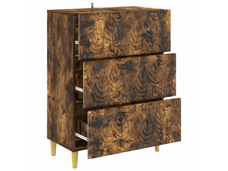  Armoire de rangement bureau, armoire à tiroirs chêne fumé 66 x 34,5 x 90 cm shl4296  - Conforama D
