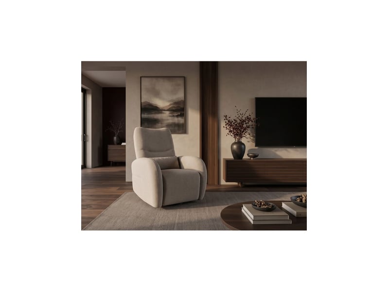  Fauteuil relax électrique relaxio - tissu beige - rotatif 360°  - Conforama B