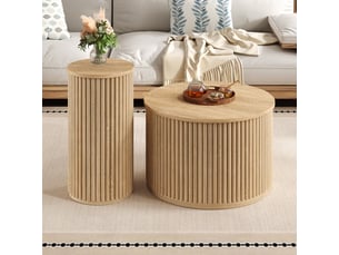 Table basse rond(e) coloris naturel LPOSPI - 60 cmx30 cm