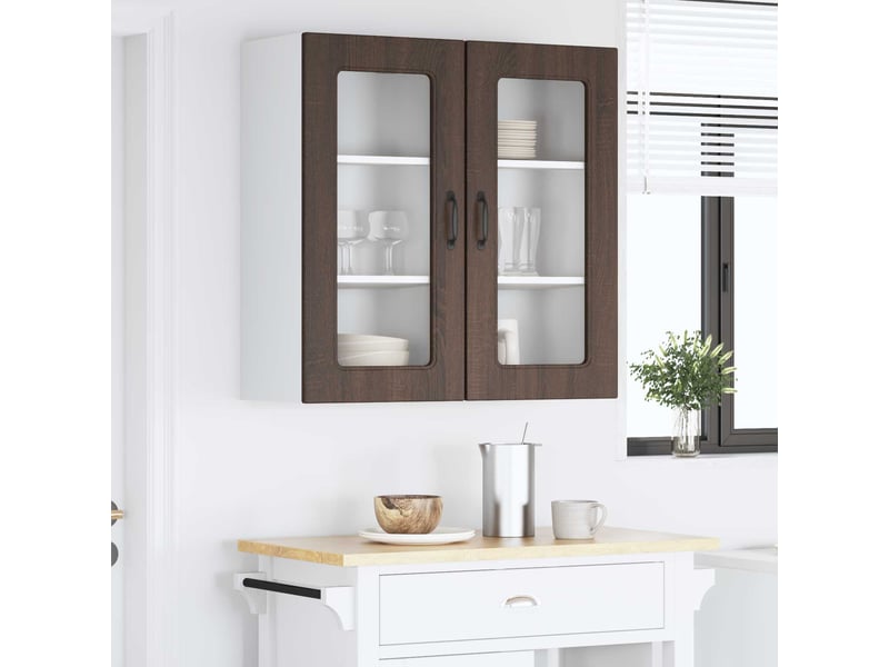  Meuble mural de cuisine | armoire de cuisine 2 pcs chêne brun shl9868  - Conforama D