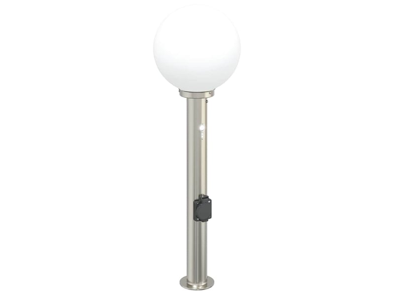  Borne lumineuse, lampadaire avec détecteur et prise 80 cm acier inoxydable ip44 shl91555  - Conforama A