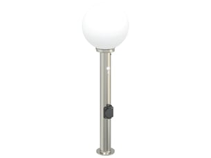 Borne lumineuse, lampadaire avec détecteur et prise 80 cm acier inoxydable ip44 shl91555