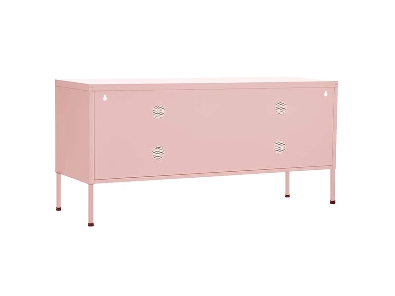  Meuble tv - banc tv - meuble de rangement rose 105x35x50 cm acier  - Conforama E
