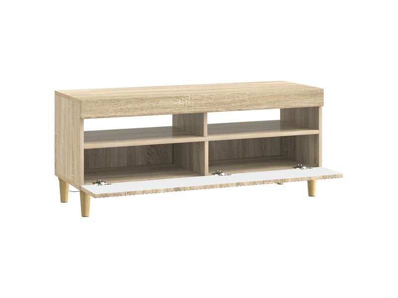 Meuble tv - banc tv - meuble de rangement led chêne sonoma bois d'ingénierie - Conforama E