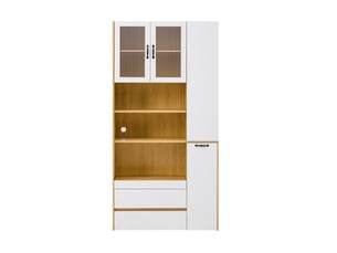 Buffet de cuisine haut 200 cm, largeur 100 cm, meuble de rangement avec tiroirs profonds et étagères modulables pour cuisine ou salon moderne