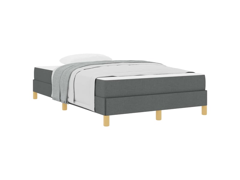 Lit double- lit adulte - lit à ressorts avec matelas gris foncé 120 x 190 cm tissu - Conforama A