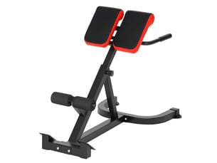 Chaise romaine d'hyperextension 112x62x88 cm réglable métal rouge+noir