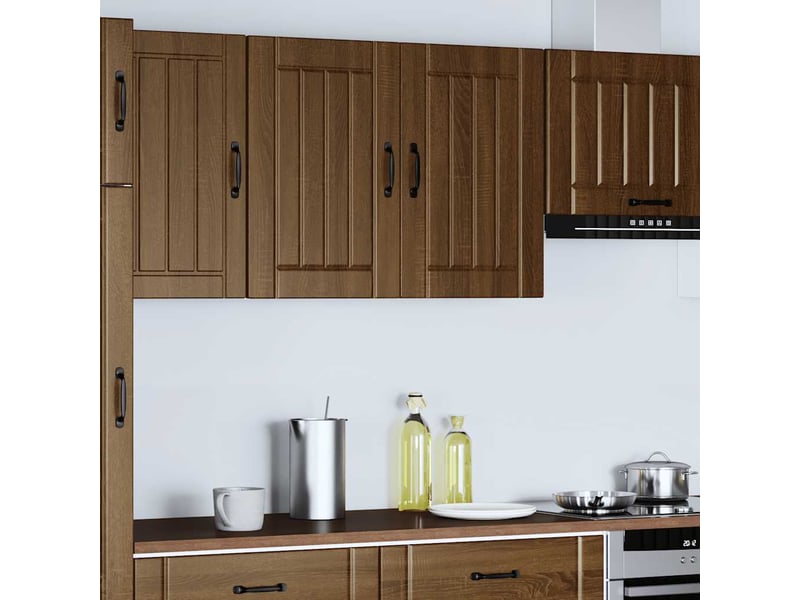 Meuble de rangement, armoire murale de cuisine lucca chêne marron bois ingénierie shl6006 - Conforama C