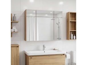 Amoire de salle de bain, meuble de salle de bain avec miroir chêne artisanal shl6221