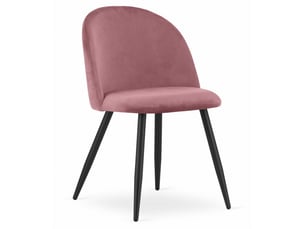 Chaise - leobert - bello - velours rose foncépieds noirs - lot de 4
