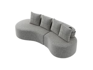 Canapé droit fixe <strong>MAISENTIEL</strong> <strong></strong> 4 places Tissu gris