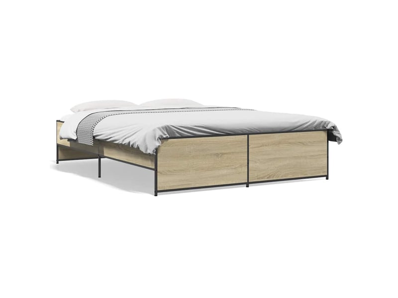  Lit double- lit adulte -  cadre de lit sans matelas chêne sonoma 150x200 cm  - Conforama A