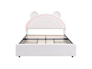 Lit avec rangement 140x200 cm coloris beige