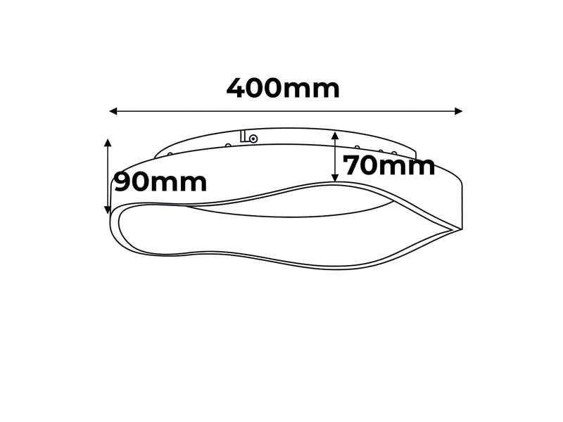 Plafonnier led de plafond en métal effet bois style nordique moderne “arina” – 36w, lumière sélectionnable 3000k4000k6000k, ø40 cm CL020-WD-36W - Conforama C