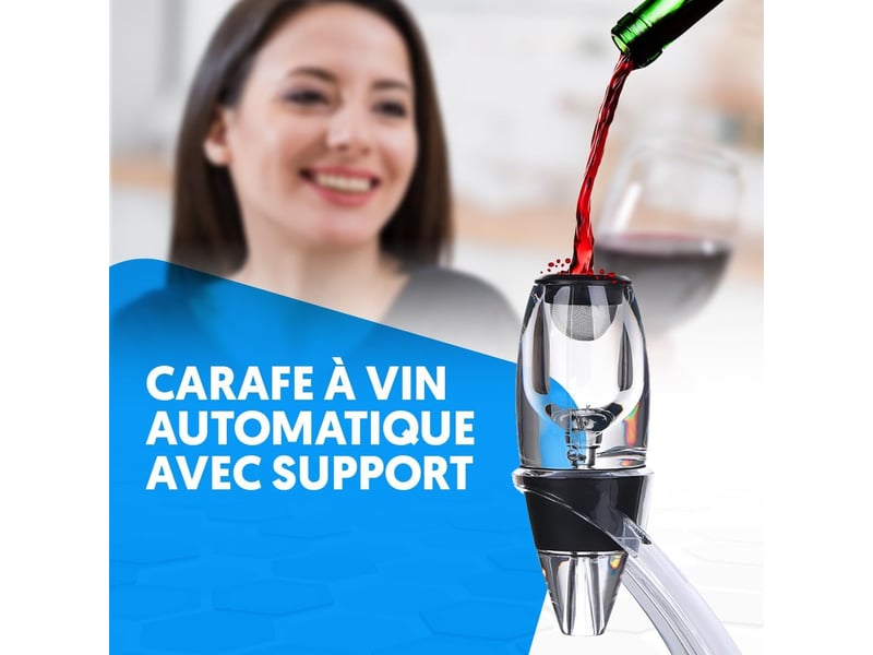 Set carafe à vin + support - aérateur de vin avec filtration, matériau acrylique - Conforama C
