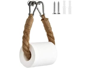 Support de papier hygiénique à corde de chanvre vintage, fait à la main, 50cm, pour