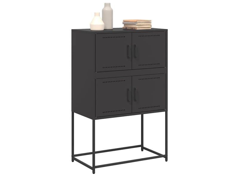  Buffet - bahut - meuble de rangement noir 68,5x38,5x107 cm acier  - Conforama D