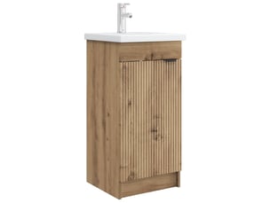 Meuble de salle de bain avec évier chêne artisanal shl5257