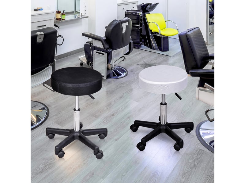  Lot de 2 tabourets de massage à roulettes reglable en hauteur pivotant avec trois couleurs de housse de protection  - Conforama A