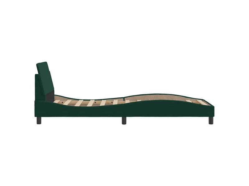  Lit simple- lit adulte -  cadre de lit dover vert foncé 90x190 cm velours  - Conforama D