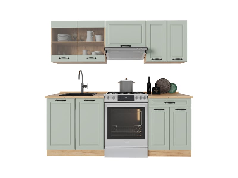  Vicco cuisine, mint campagnechêne doré, 200cm sans plan de travail  - Conforama E