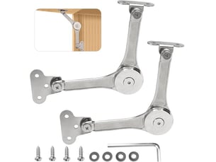 Jeu de 2 supports pliables avec fixateur angulaire, mécanisme pour portes rabattables, boîtes et lits avec clé
