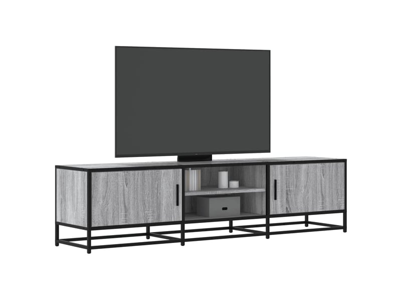  Meuble tv - banc tv - meuble de rangement sonoma gris 160x35x41 cm bois d'ingénierie et métal  - Conforama B