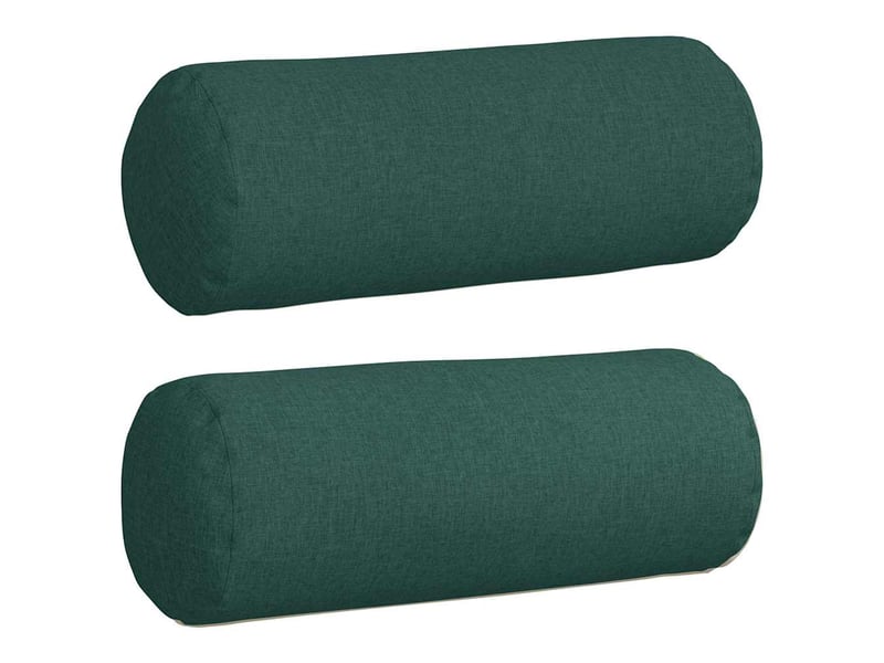  Lot de 2 coussins d'accent, coussins décoratifs, coussins lombaires tissu vert foncé ø 25 x 70 cm cf56713  - Conforama A