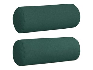 Lot de 2 coussins d'accent, coussins décoratifs, coussins lombaires tissu vert foncé ø 25 x 70 cm cf56713