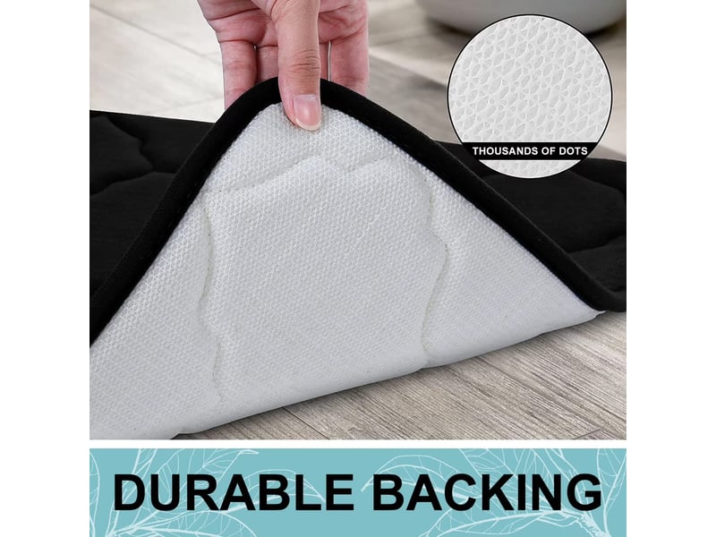  Tapis de bain en mousse à mémoire de forme antidérapant - 20 x 30 pouces - noir  - Conforama D