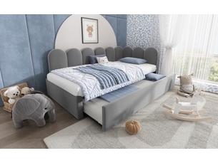 Lit banquette 90x200 cm <strong>WISHDOR</strong> <strong></strong> coloris gris