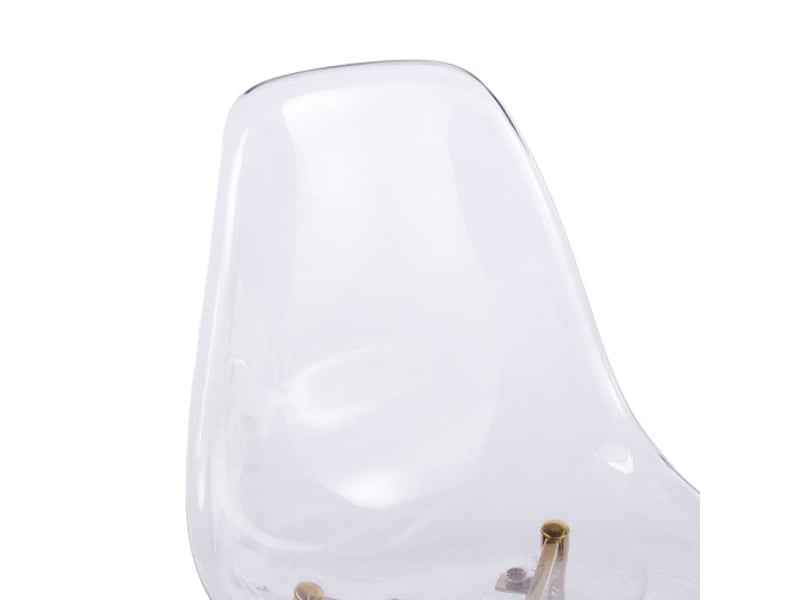  Chaises cuillères en acrylique transparentes avec pieds dorés – ensemble de 4 pour salle à manger, design moderne chic  - Conforama D