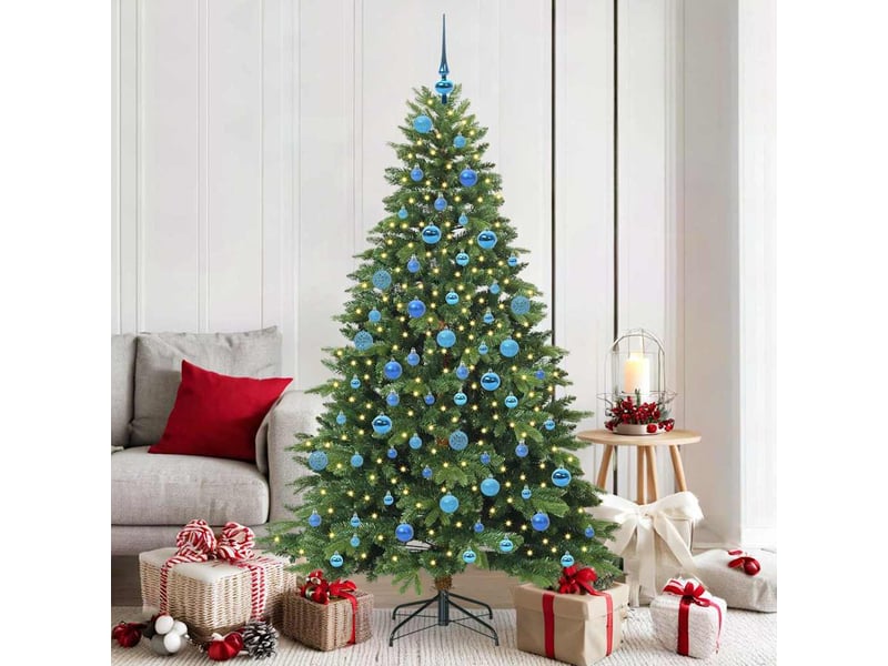 Sapin de noël artificiel, arbre de noël avec 300 led vert 180 cm pe et pvc shl9053 - Conforama B