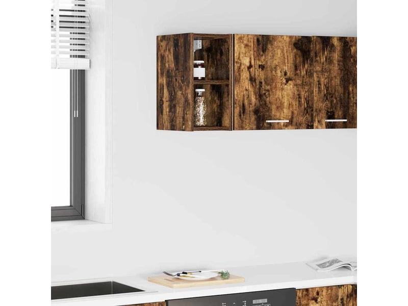  Meuble de rangement cuisine, armoire suspendue chêne fumé 20x29,5x40cm  - Conforama B