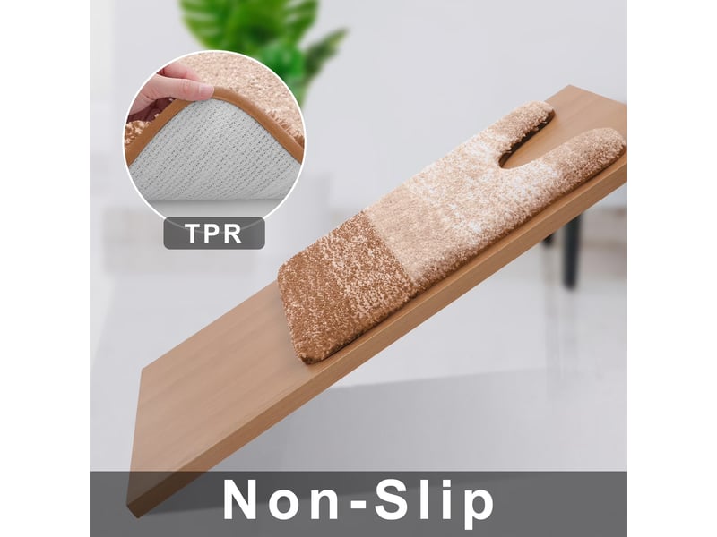  Tapis wc en u en microfibre antidérapant - 20 x 24 pouces - beige  - Conforama D