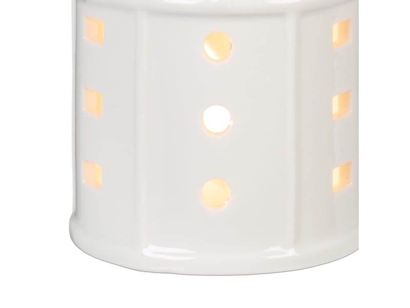  Photophore en forme de maison ambiance cosy déco intérieur 18 x 12 x 12 cm en porcelaine blanche 13_0015175  - Conforama D