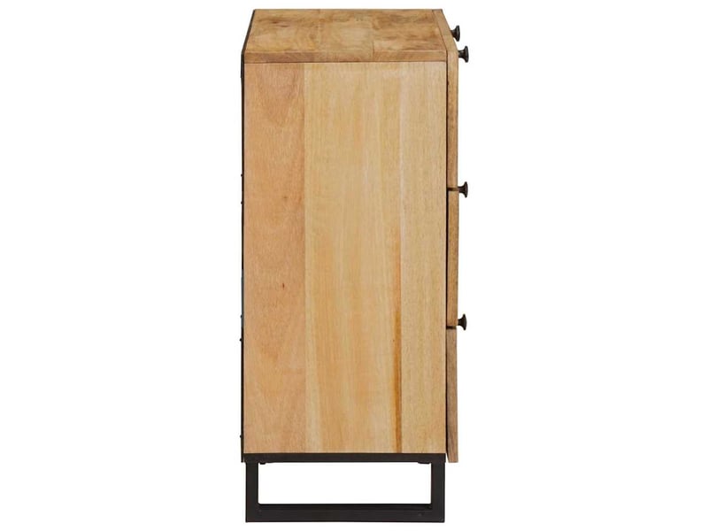 Buffet, meuble de rangement salon 60 x 33 x 75 cm bois de mangue massif marron - Conforama D