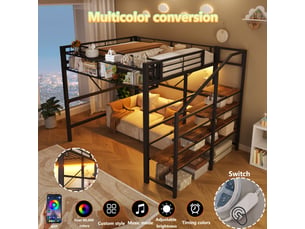 Lit mezzanine 140x200 cm <strong>ZOVIRA</strong>  <strong></strong> coloris noir