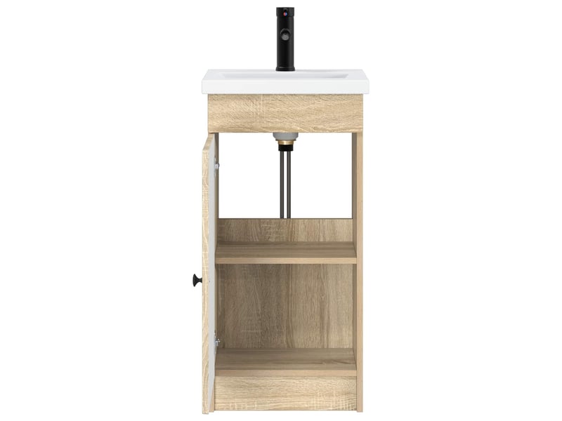 Meuble salle de bain avec évier, meuble de rangement chêne sonoma shl1169  - Conforama D